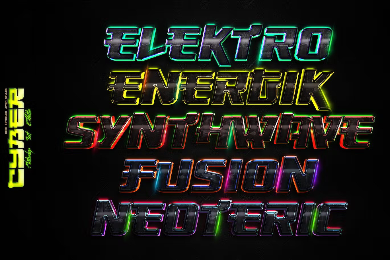 Cyber 4K Photoshop Text Effects — Teletype