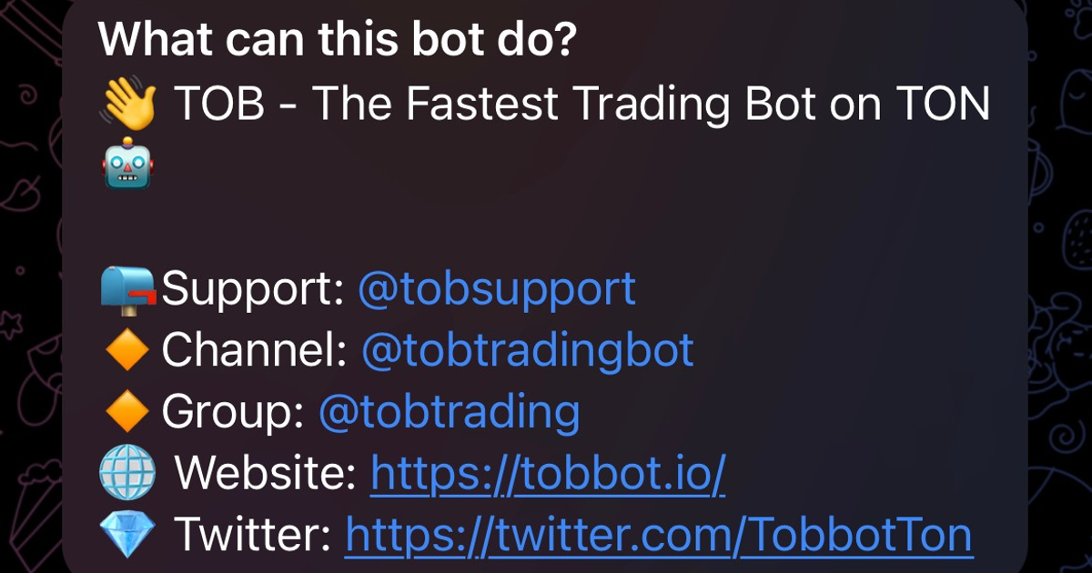 GUIDE @tob_ton_trading_bot — Teletype