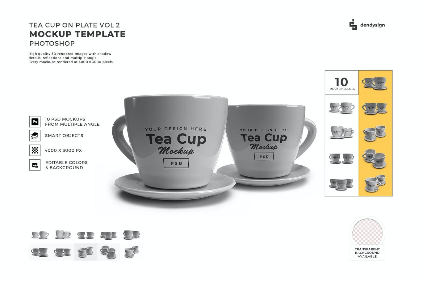 Tea Cup Mockup Template Set — Teletype