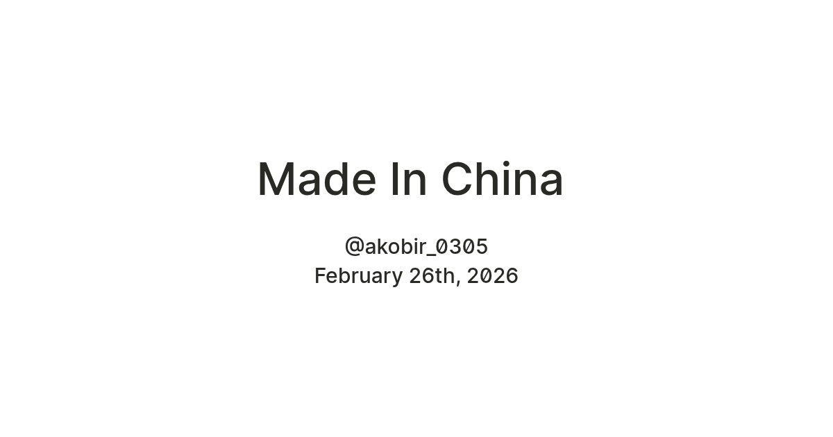Made In China — Teletype