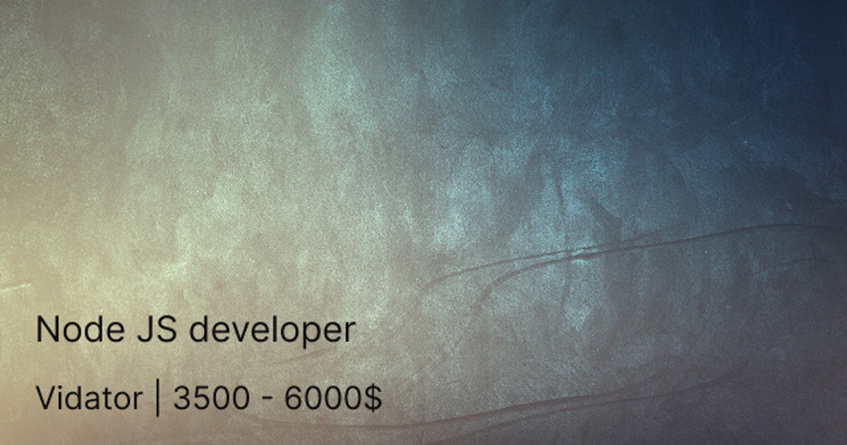 Node JS developer — Teletype