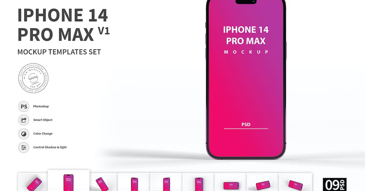 IPhone 14 PRO MAX vol.01 - Mockup Templates FH — Teletype