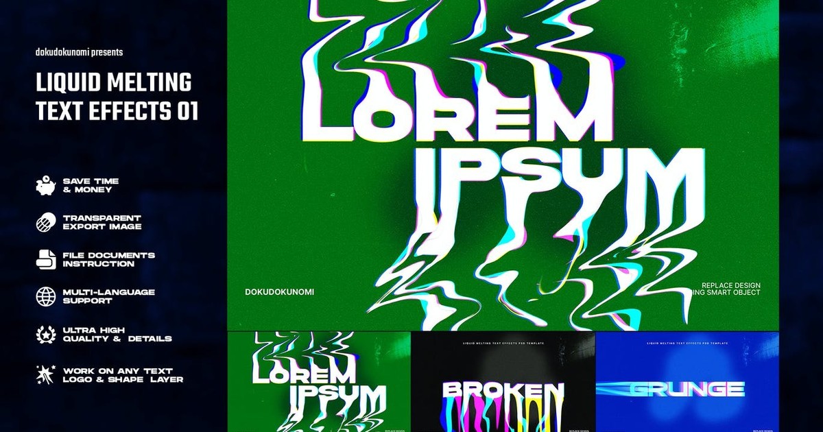 Liquid Melting Text Effects — Teletype