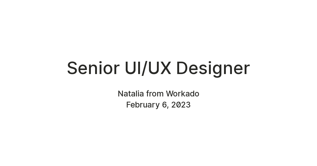 Senior UI/UX Designer — Teletype