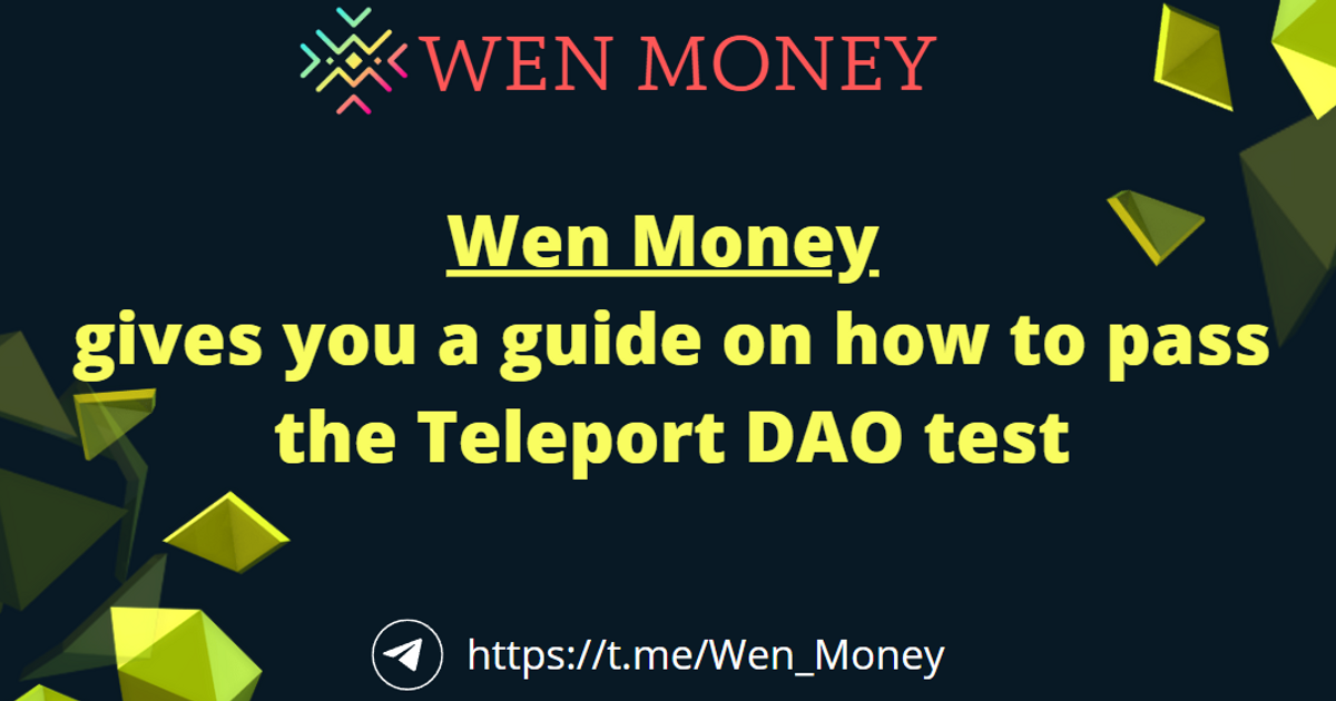 Teleport DAO testnet! — Teletype