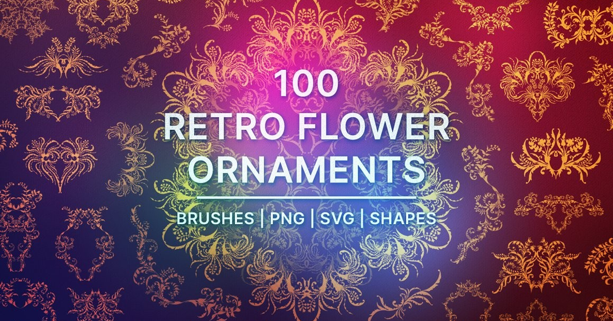 100 Retro Flower Ornaments — Teletype