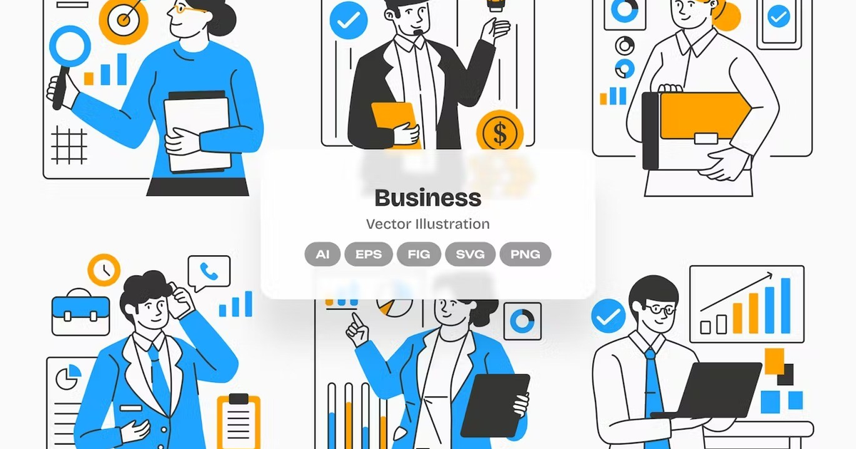 Business Character Illustration — Teletype