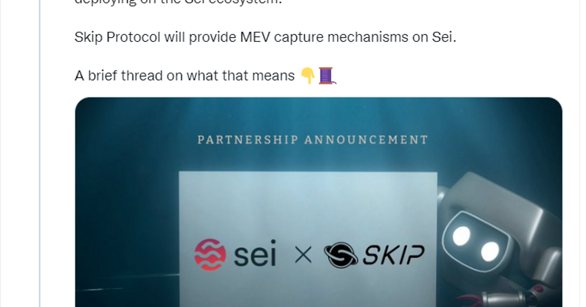 The Sei network has entered into a new partnership. — Teletype