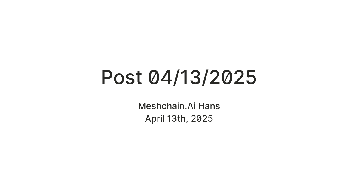 Post 04/13/2025 — Teletype
