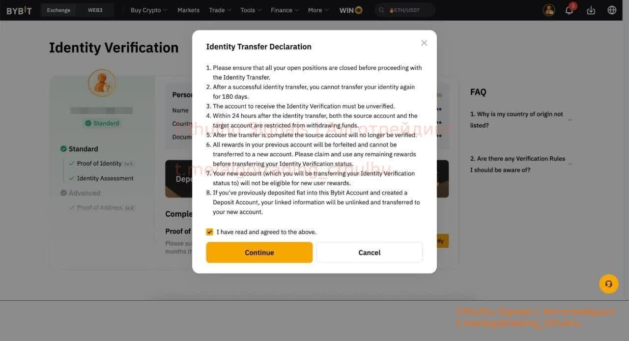 Transfer Your Identity to New Account ByBit — Teletype